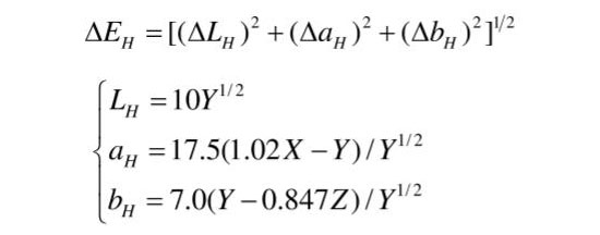 Hunter-Lab系統(tǒng)L，a，b值及色差公式
